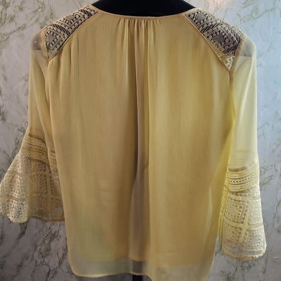AGB Beautiful Yellow Blouse with Bell Sleeves - Picture 9 of 13